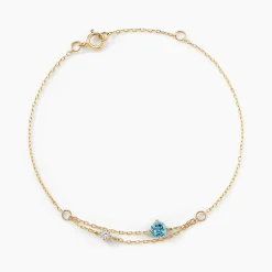 Histoire d'Or Bracelet Beauté Bleutée Or Jaune Topaze Oxyde De Zirconium Outlet