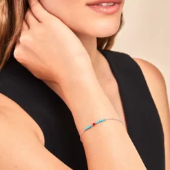 Histoire d'Or Bracelet Behati Argent Blanc Corail Turquoise Outlet