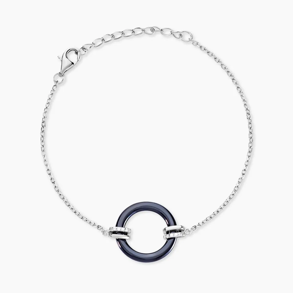 Histoire d'Or Bracelet Bertillianne Argent Blanc Céramique Et Oxyde De Zirconium Best