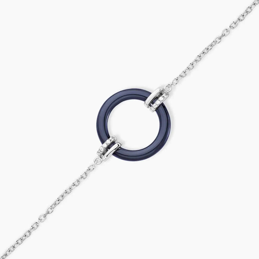 Histoire d'Or Bracelet Bertillianne Argent Blanc Céramique Et Oxyde De Zirconium Best