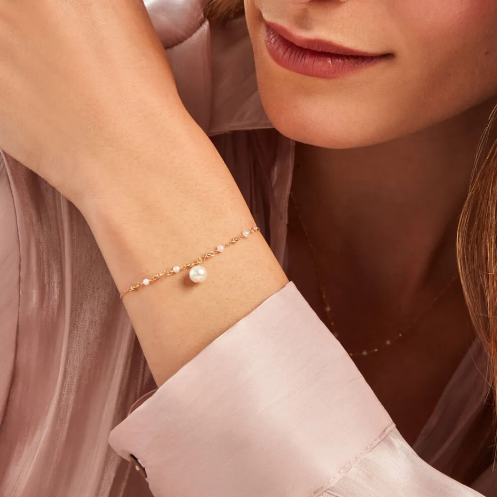 Histoire d'Or Bracelet Bindy Or Jaune Perle De Culture New