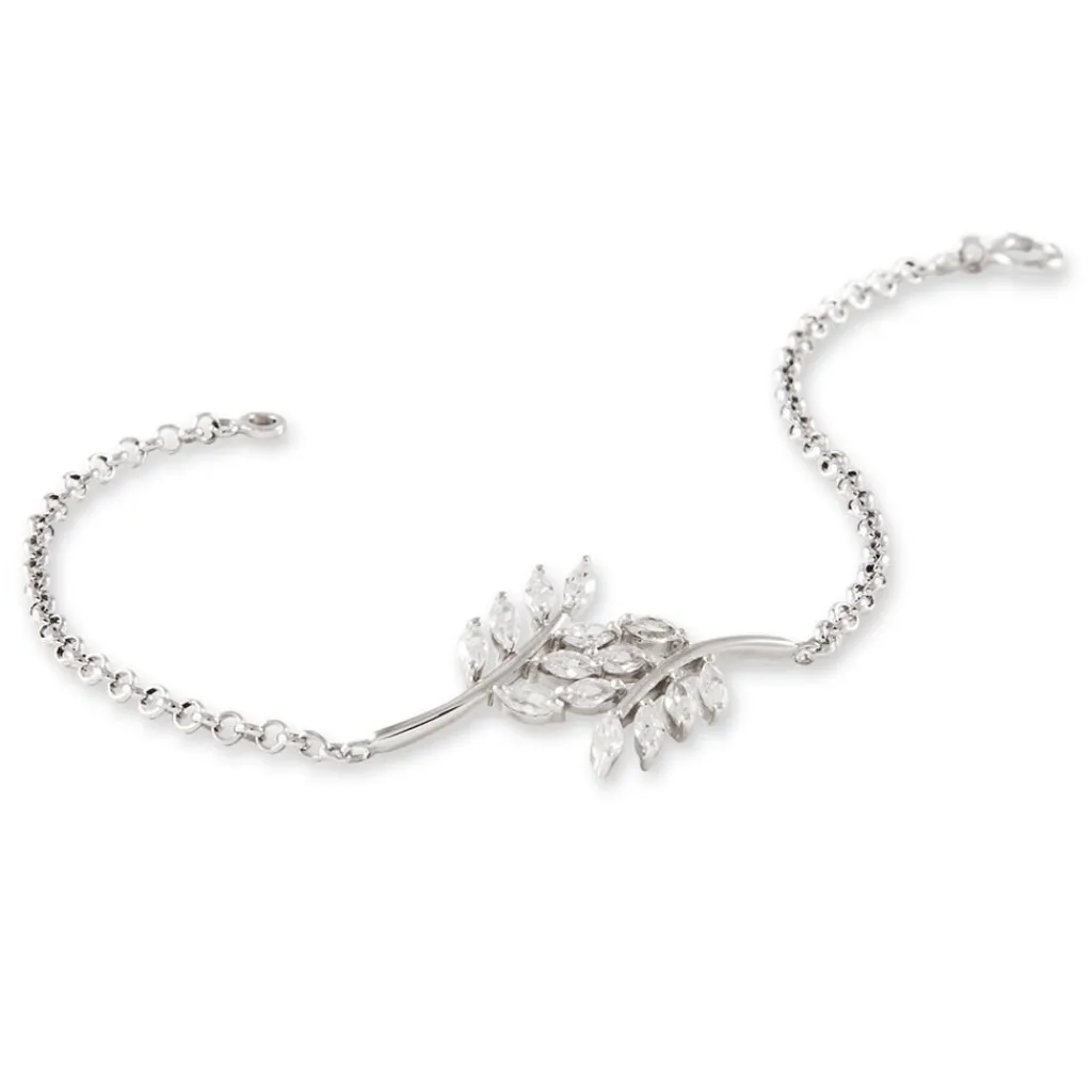 Histoire d'Or Bracelet Ble Argent Blanc Oxyde De Zirconium Hot