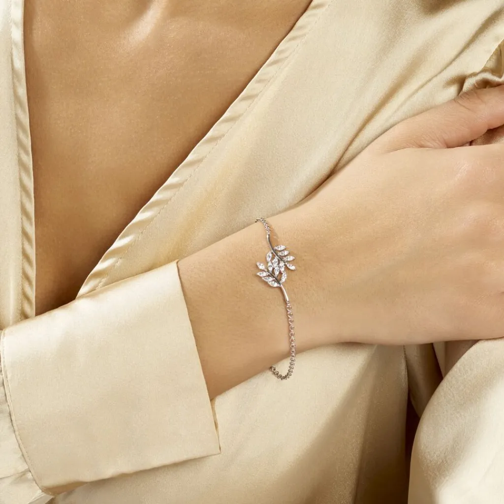 Histoire d'Or Bracelet Ble Argent Blanc Oxyde De Zirconium Hot