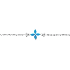 Histoire d'Or Bracelet Bluebirds Argent Blanc Turquoise Oxyde De Zirconium Best