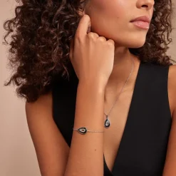 Histoire d'Or Bracelet Boyce Argent Blanc Céramique Oxyde De Zirconium New