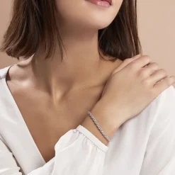 Histoire d'Or Bracelet Cacilda Maille Corde Argent Blanc Best