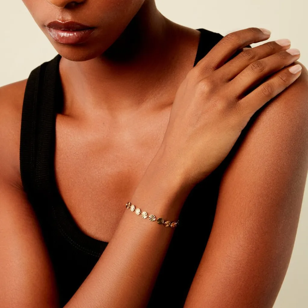 Histoire d'Or Bracelet Calliandra Acier Jaune Sale