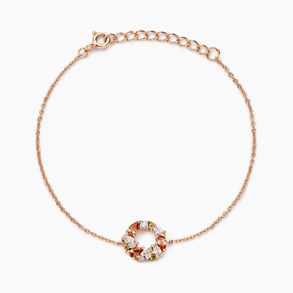 Histoire d'Or Bracelet Camelia De Zirconium argent rose oxyde New