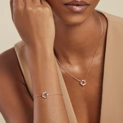 Histoire d'Or Bracelet Camelia De Zirconium argent rose oxyde New