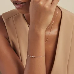 Histoire d'Or Bracelet Camelia Argent Rose Oxyde De Zirconium argent rose oxyde champagne Online