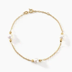 Histoire d'Or Bracelet Cannelle Or Jaune Perle De Culture Best