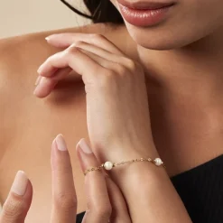 Histoire d'Or Bracelet Cannelle Or Jaune Perle De Culture Best