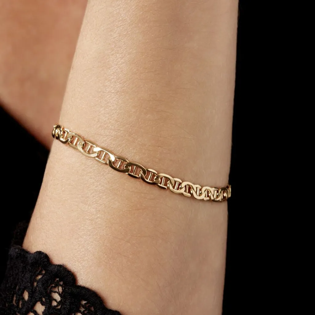 Histoire d'Or Bracelet Capucin Or Jaune Maille Marine Plate Clearance