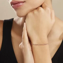 Histoire d'Or Bracelet Capucin Or Rose Maille Marine Plate or jaune