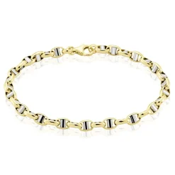 Histoire d'Or Bracelet Carlo Or Bicolore Maille Marine Ronde Sale