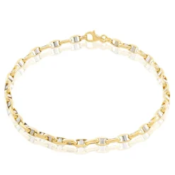 Histoire d'Or Bracelet Carlo Or Bicolore Maille Marine Ronde