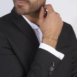 Histoire d'Or Bracelet Carlo Or Bicolore Maille Marine Ronde