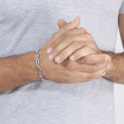 Histoire d'Or Bracelet Carrus Maille Grain De Cafe Argent Blanc Clearance