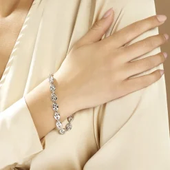 Histoire d'Or Bracelet Carrus Maille Grain De Cafe Argent Blanc Online