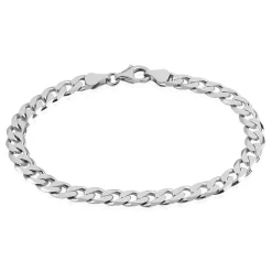 Histoire d'Or Bracelet Casper Maille Gourmette Argent Blanc Discount