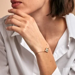 Histoire d'Or Bracelet Cassian Plaque Or Doré Nacre Oxyde De Zirconium Outlet