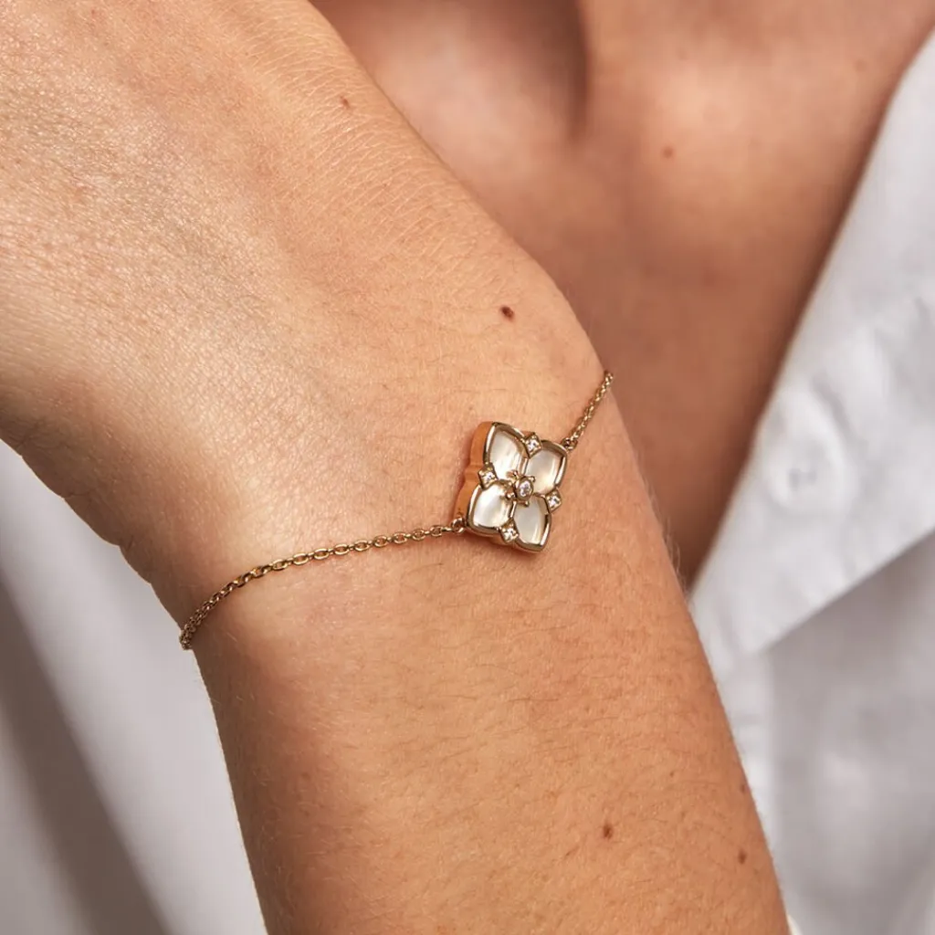 Histoire d'Or Bracelet Cassian Plaque Or Doré Nacre Oxyde De Zirconium Outlet