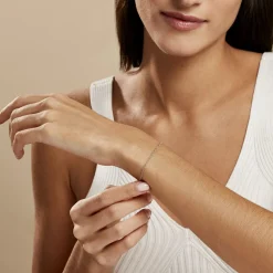 Histoire d'Or Bracelet Cherame Maille Criss Cross Argent Blanc Hot