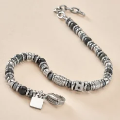 Histoire d'Or Bracelet Cliff Acier Gris Labradorite Hématite Oxyde De Zirconium acier gris labradorite gris Online