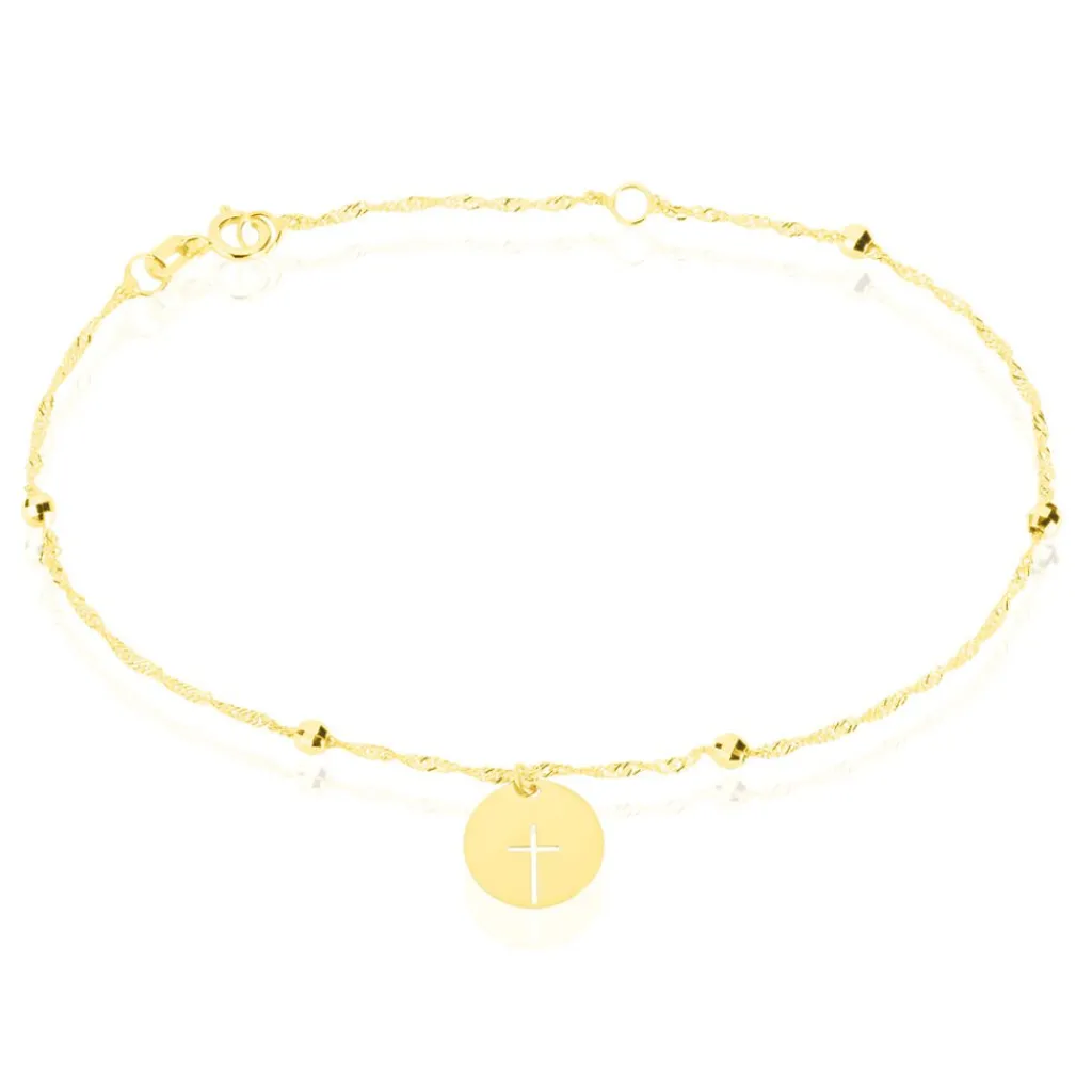 Histoire d'Or Bracelet Cobeia Croix Maille Forçat Or Jaune Sale