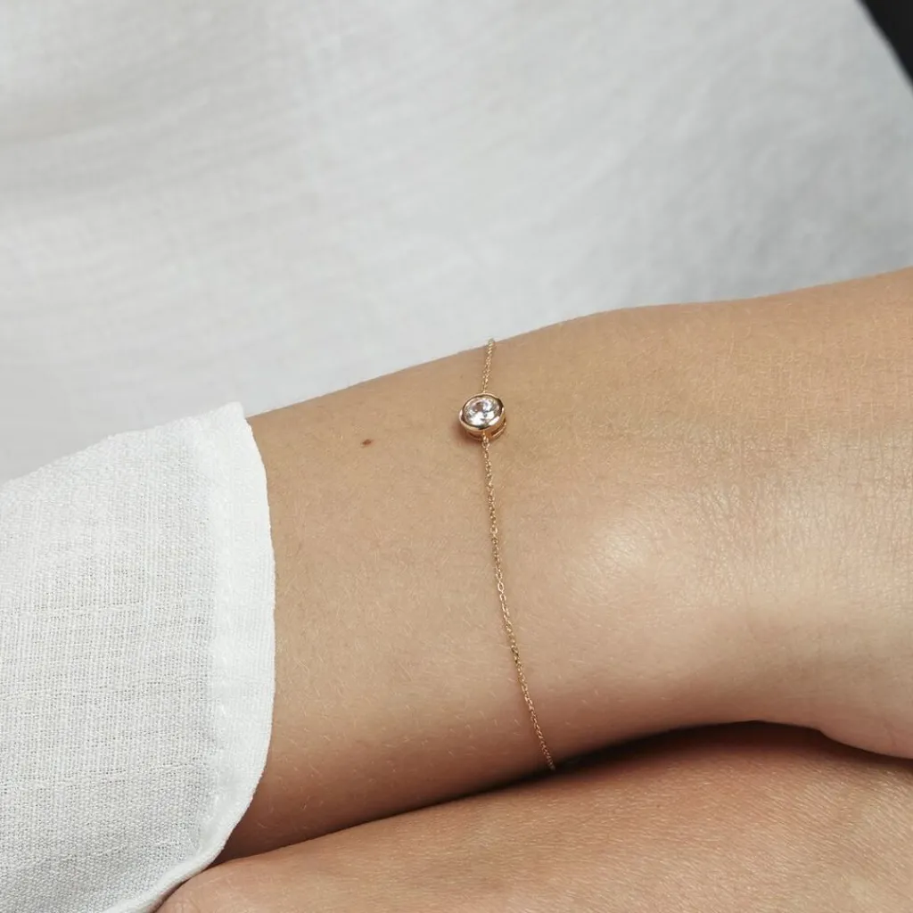 Histoire d'Or Bracelet Columbine De Zirconium Blanc or jaune oxyde Online