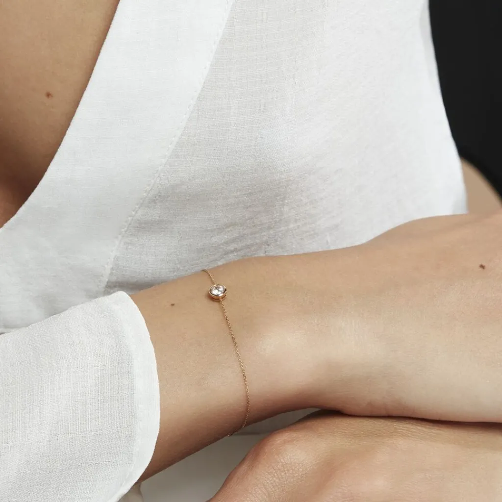 Histoire d'Or Bracelet Columbine De Zirconium Blanc or jaune oxyde Online