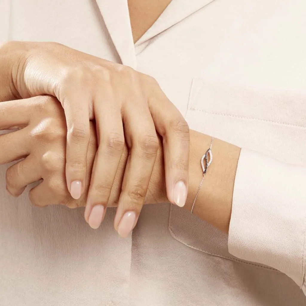 Histoire d'Or Bracelet Courbes Or Blanc Diamant Online