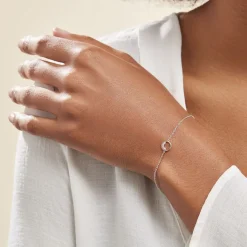 Histoire d'Or Bracelet Court Argent Blanc Vivence Oxyde De Zirconium Clearance