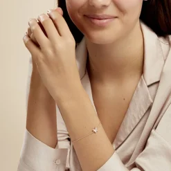 Histoire d'Or Bracelet Court Argent Rose Anne-lise Oxyde De Zirconium Outlet