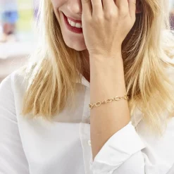 Histoire d'Or Bracelet Crepine Or Jaune New