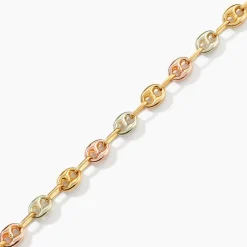 Histoire d'Or Bracelet Dami Maille Grain De Café or tricolore Clearance