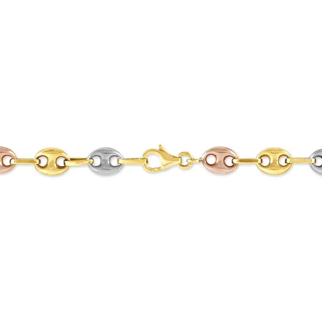 Histoire d'Or Bracelet Dami Maille Grain De Café or tricolore Discount