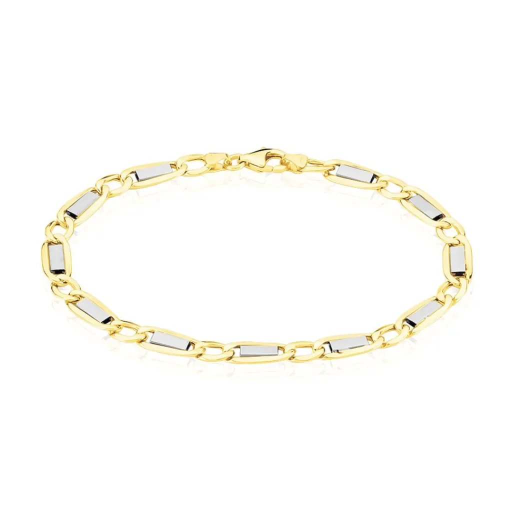 Histoire d'Or Bracelet Danae Plaquette Or Bicolore Discount