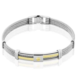 JOURDAN Bracelet Davilia Or Acier Bicolore New