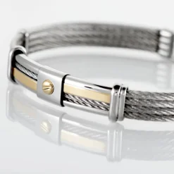 JOURDAN Bracelet Davilia Or Acier Bicolore New