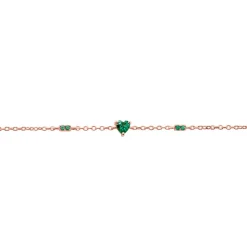 Histoire d'Or Bracelet Déclaration Argent Rose Oxyde De Zirconium argent rose oxyde vert Clearance