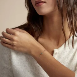 Histoire d'Or Bracelet Déclaration Argent Rose Oxyde De Zirconium argent rose oxyde vert Clearance