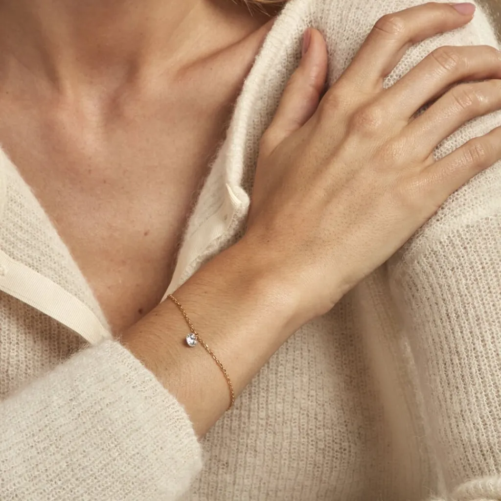 Histoire d'Or Bracelet Delma Plaqué Or Jaune Oxyde De Zirconium Online