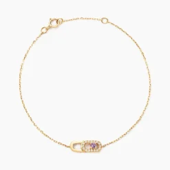 Histoire d'Or Bracelet Deonne Or Jaune Améthyste Oxyde De Zirconium Best