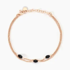 Histoire d'Or Bracelet Diamantine Argent Rose Pierre De Synthese