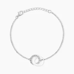 Histoire d'Or Bracelet Dina Argent Blanc Céramique Et Oxyde De Zirconium Sale