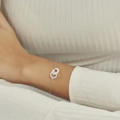 Histoire d'Or Bracelet Dina Argent Blanc Céramique Et Oxyde De Zirconium Sale