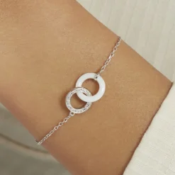 Histoire d'Or Bracelet Dina Argent Blanc Céramique Et Oxyde De Zirconium Sale
