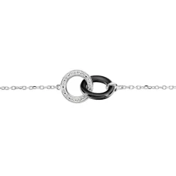 Histoire d'Or Bracelet Dina Argent Blanc Céramique Et Oxyde De Zirconium New