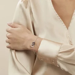 Histoire d'Or Bracelet Dina Argent Blanc Céramique Et Oxyde De Zirconium New